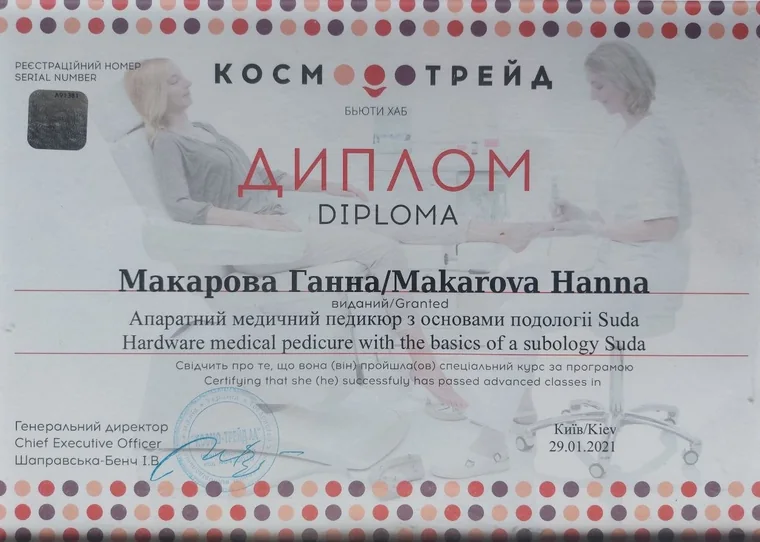 Документ: Аппаратный медицинский педикюр с основами подологии Suda